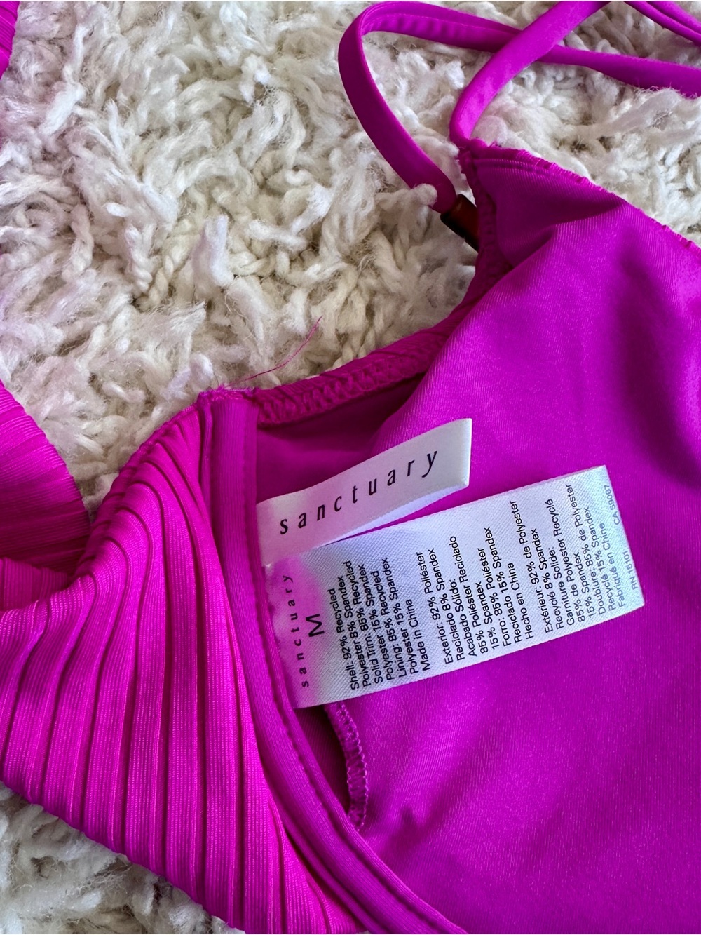 Sanctuary Hot Pink Ribbed Bikini Set - Picture 4 of 4